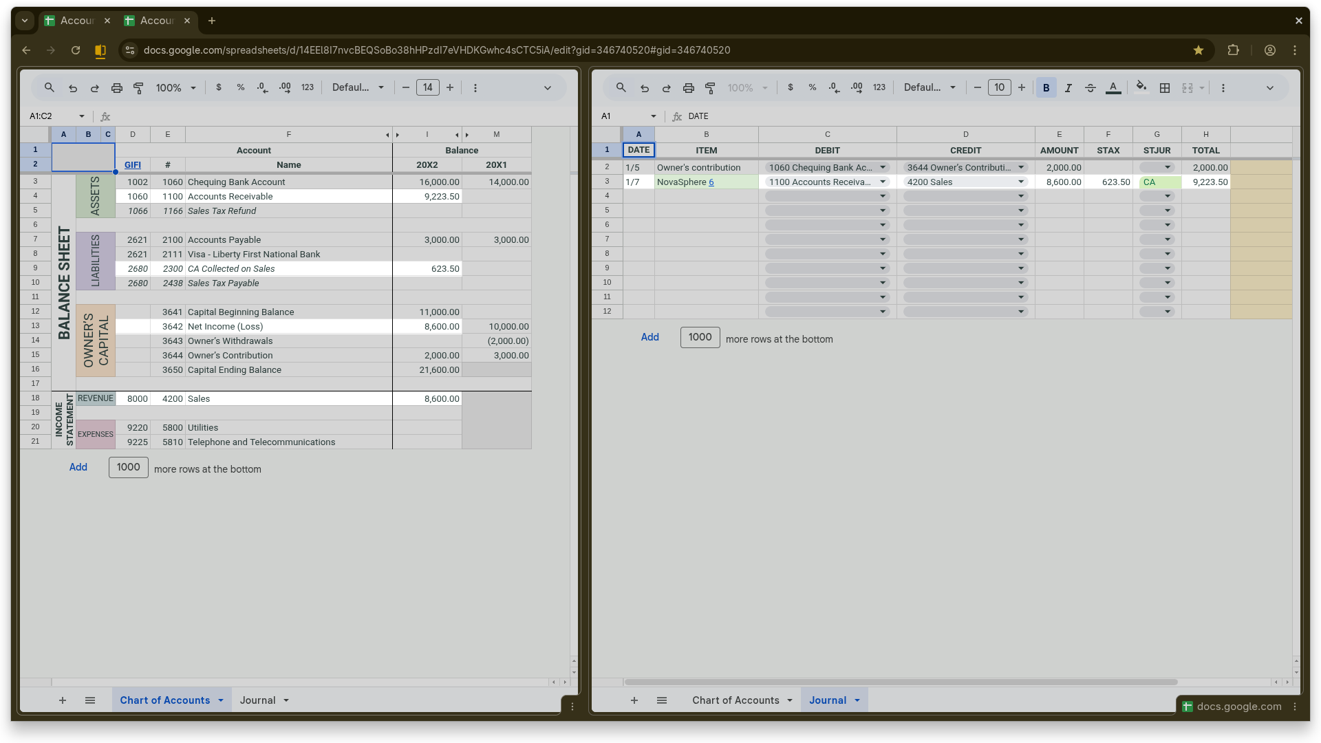 Sales on Account (Accrual Basis)