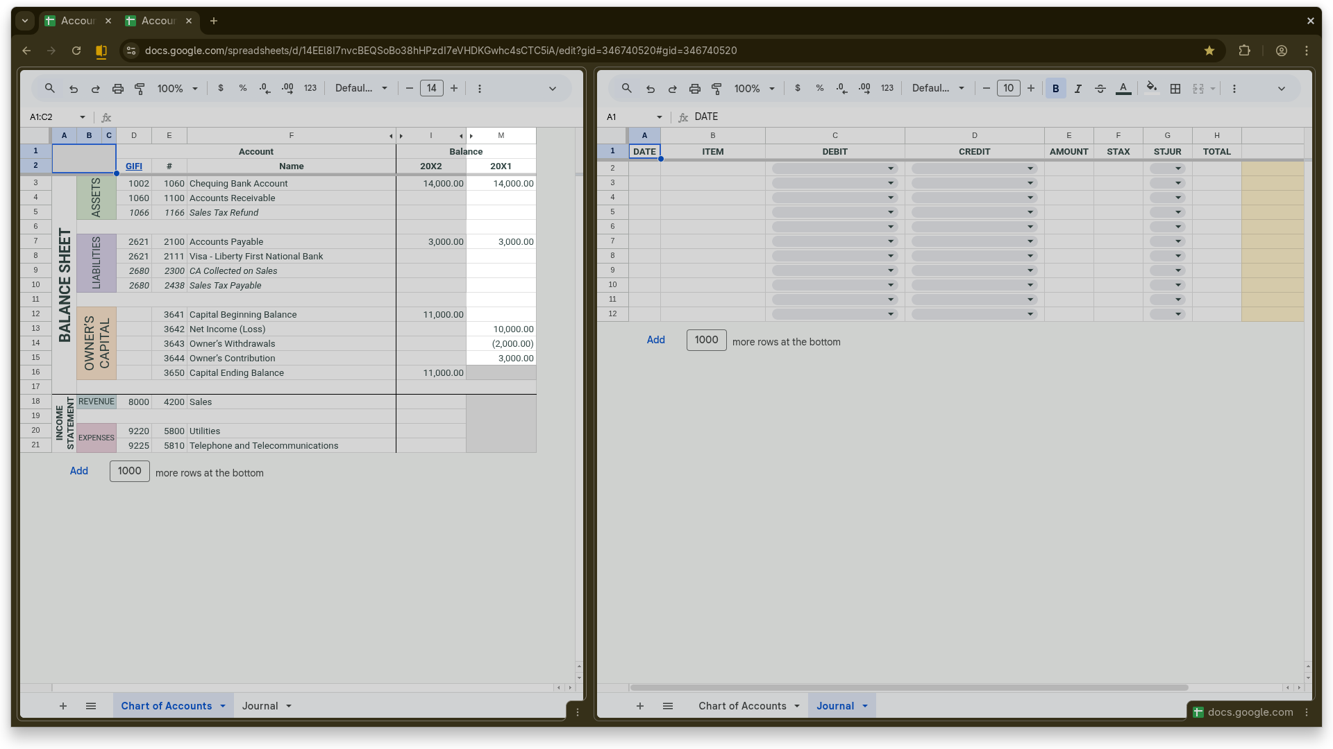 Transferring Opening Balances