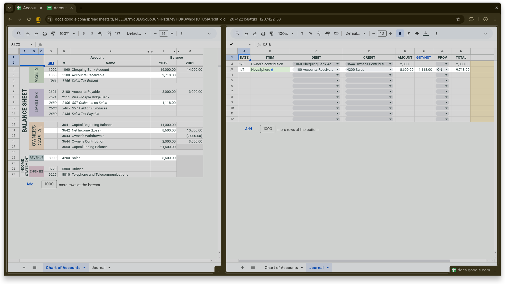 Sales on Account (Accrual Basis)