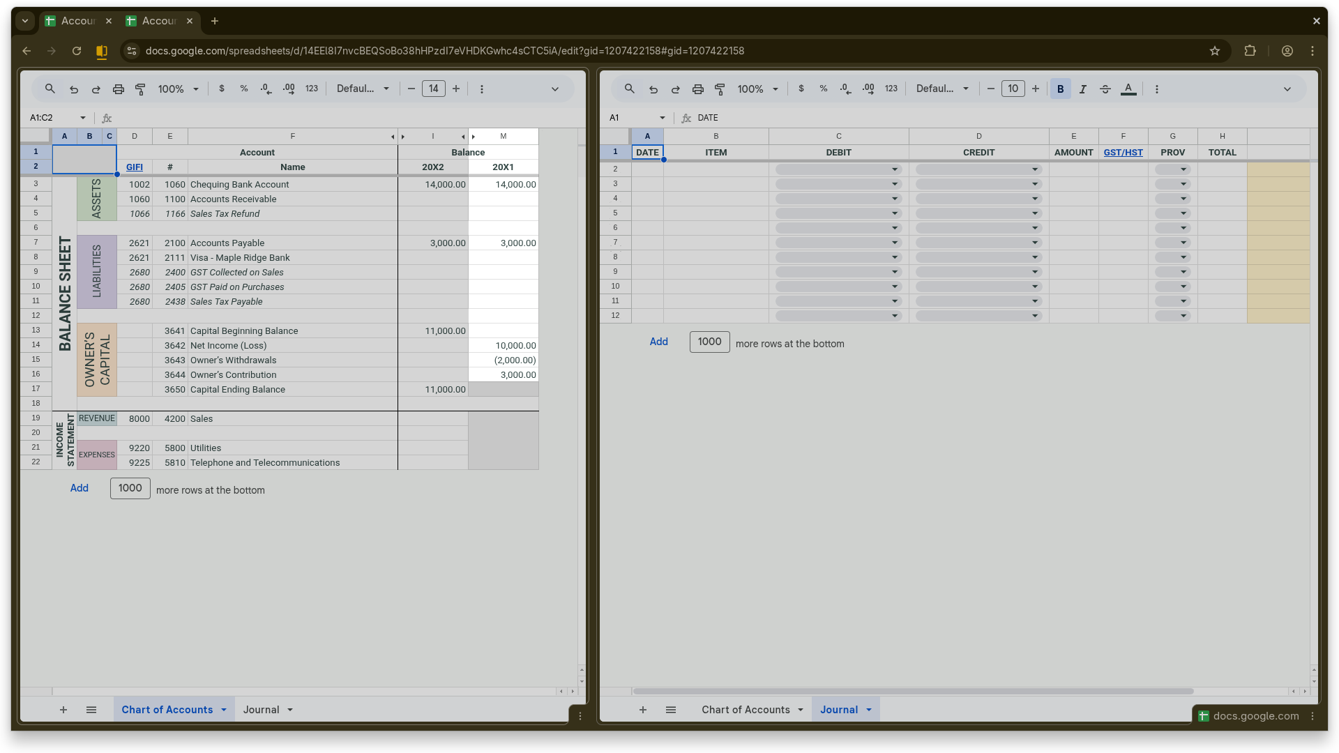 Transferring Opening Balances