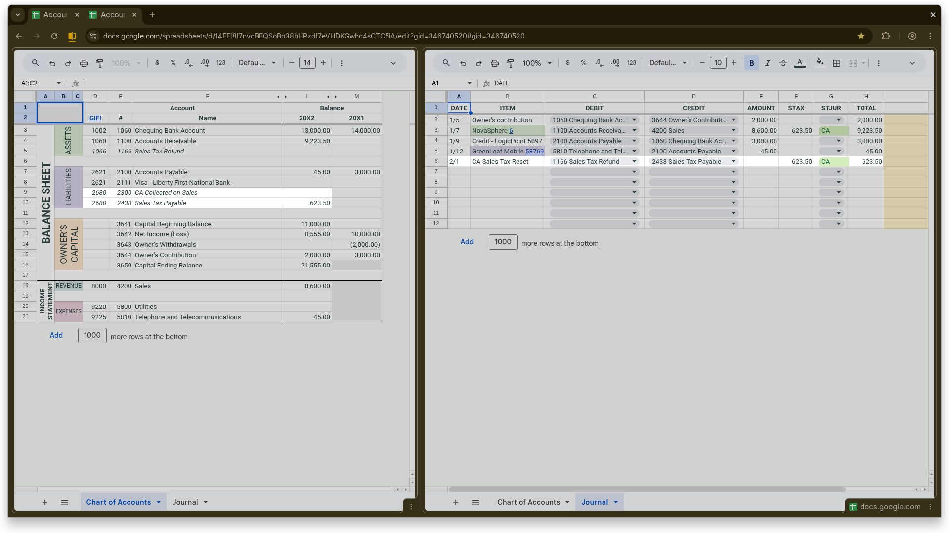 Resetting the Sales Tax Accounts