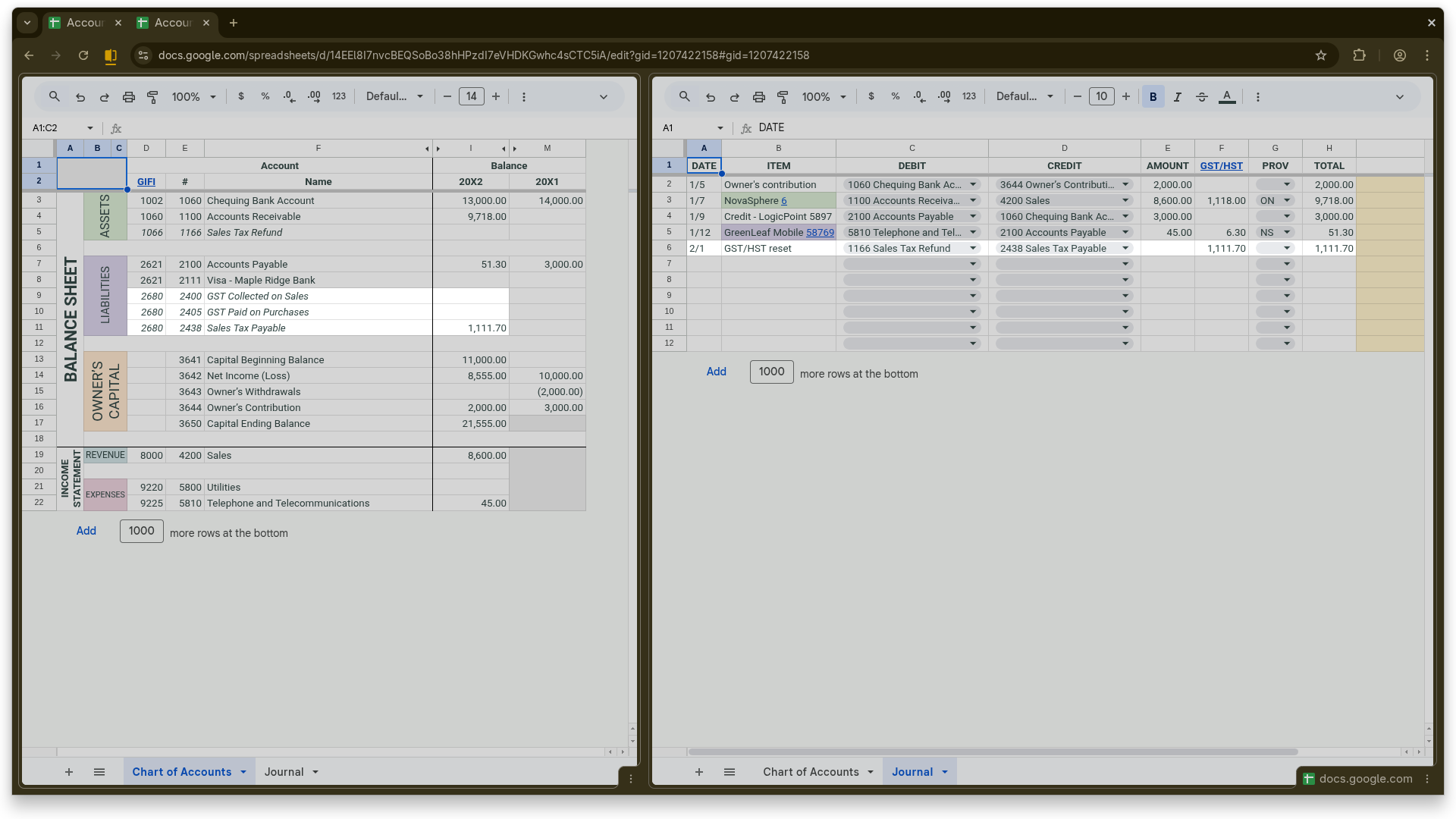 Resetting Sales Tax Balances