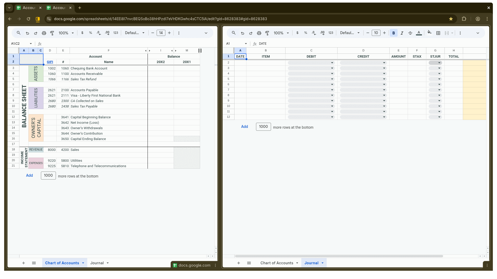 Configuring Sales Tax Using the Journal STJUR Column